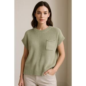 NWOT Sage Short Sleeve Knit Sweater Top XL with Pocket